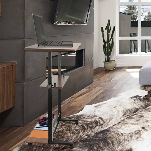 Höhenverstellbarer Schreibtisch Braun - Holzwerkstoff - 50 x 120 x 80 cm