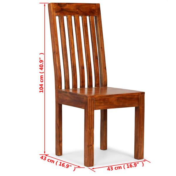 Esszimmerstuhl 245645 2er Set Braun - Akazie - 43 x 104 x 43 cm