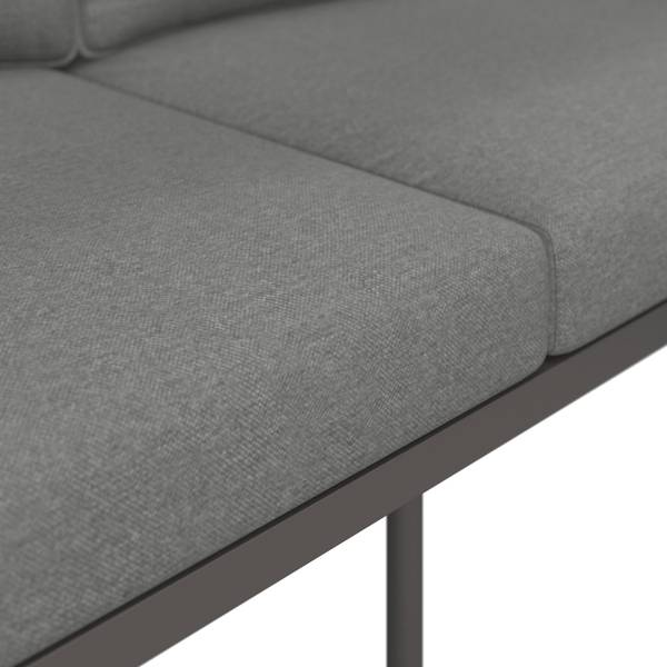 Loungegarnitur ELORA (17-teilig) Grau - Metall - Textil