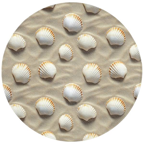 BADEMATTE Muscheln Braun - Microfaser - 70 x 70 x 1 cm