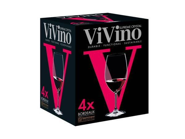 Bordeauxgläser ViVino 4er Set Kristallglas - 10 x 22 x 10 cm