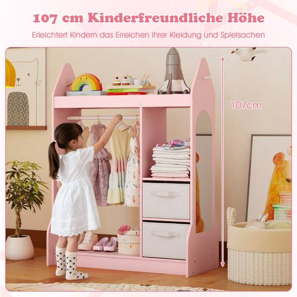 Kleiderschrank 73452096 Pink - Holzwerkstoff - 81 x 107 x 38 cm