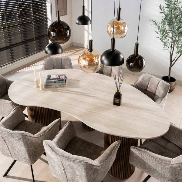 Esszimmertisch ROMANO Beige - Keramik - 215 x 77 x 120 cm