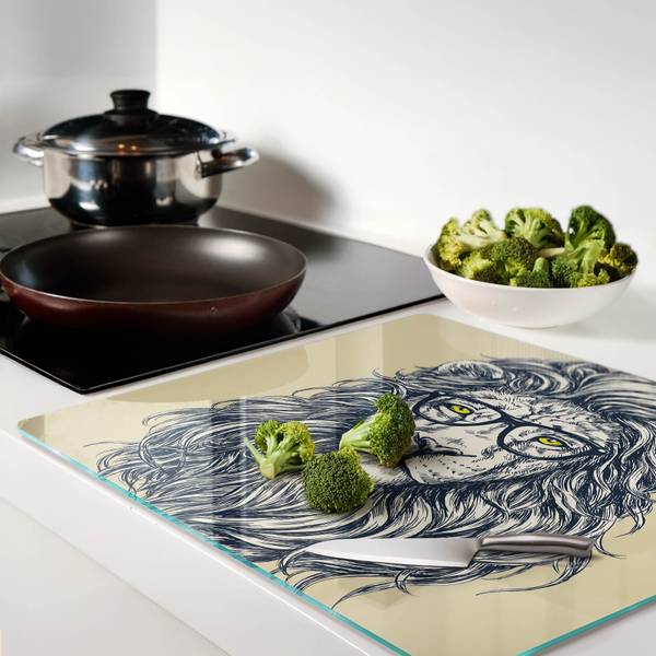 Schneidebrett Pacha Beige - Glas - 52 x 1 x 60 cm