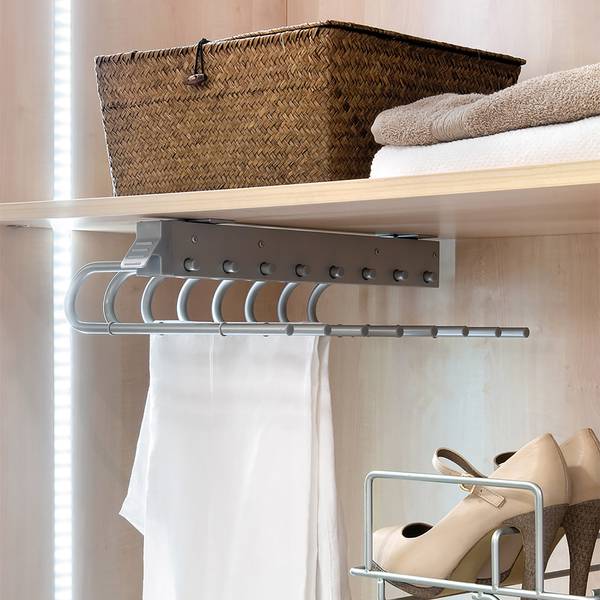 Ausziehbarer Hosenbügel Silber - Metall - 35 x 12 x 50 cm