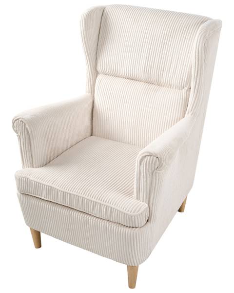Oorfauteuil ABSON beige - bruin - natuurvezel - 64 x 100 x 65 cm