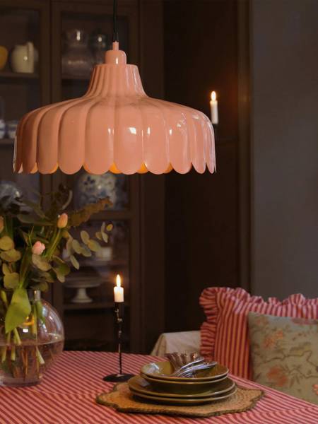 Pendelleuchte Wells Pink - Metall - 45 x 29 x 45 cm