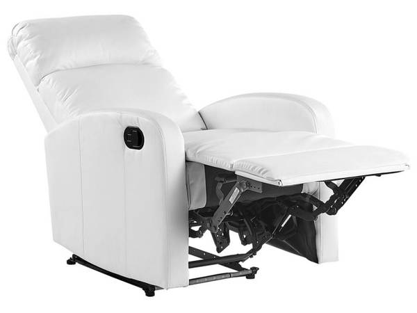 Fauteuil de relaxation VIRRAT Noir - Blanc - Cuir synthétique - 65 x 100 x 91 cm