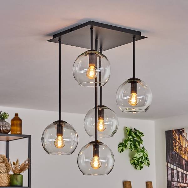 Deckenleuchte Cesaro Aluminium - Klarglas - 26 x 59 x 26 cm