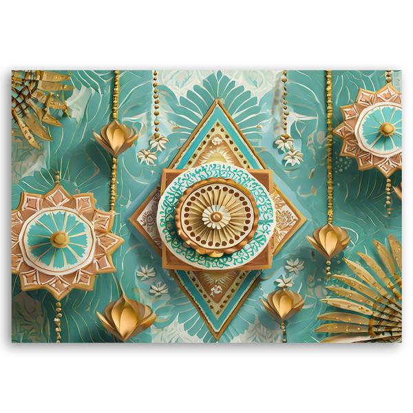 Wandbild arabische orientalische mandala 90 x 60 cm