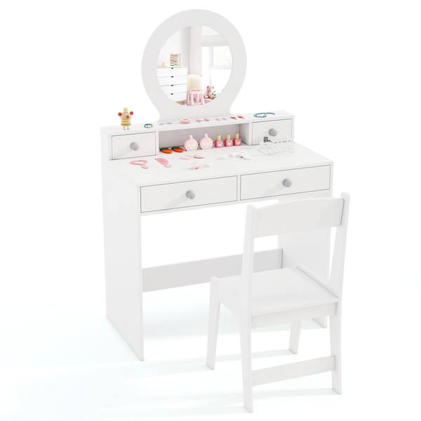 Schminktisch TK32590ITDE Weiß - Holzwerkstoff - 40 x 110 x 70 cm