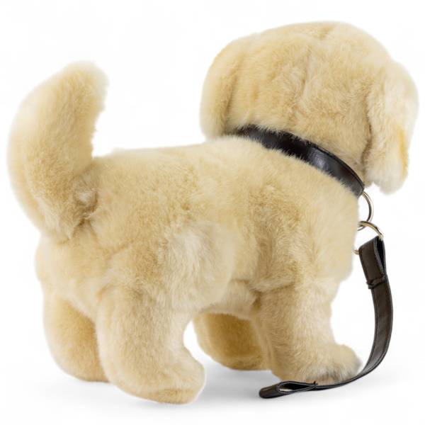 Kuscheltier Golden Retriever mit Leine Beige - Kunstfell - 10 x 22 x 24 cm
