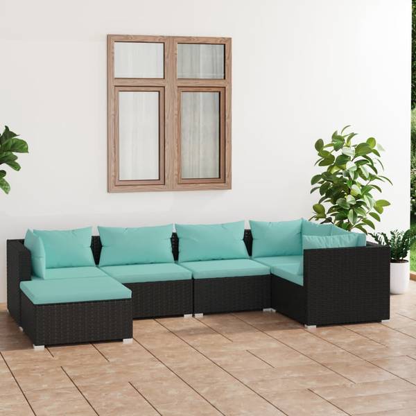 Garten-Lounge-Set 3013633-11 (6-teilig) Schwarz - Blau