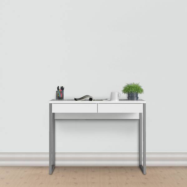 Schreibtisch Pierrette Weiß - Holzwerkstoff - 40 x 77 x 101 cm