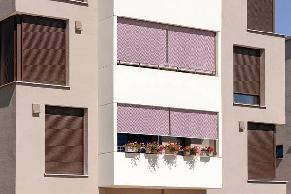 Außenrollo Linea Rosea Pink - Textil - 40 x 180 x 1 cm