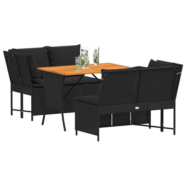 Garten-Lounge-Set 3044381-6 (3-teilig) Schwarz