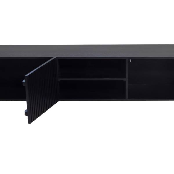 Schwebendes TV-Möbel Roman Schwarz - Massivholz - 150 x 35 x 40 cm