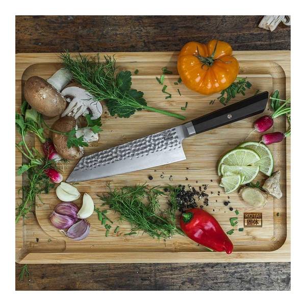 Messer Santoku Bunka Grau - Edelstahl - 1 x 30 x 30 cm