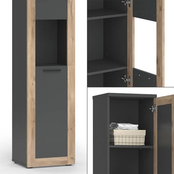 Armoire de salle de bain Niko 51868 Gris - Bois manufacturé - 40 x 195 x 35 cm