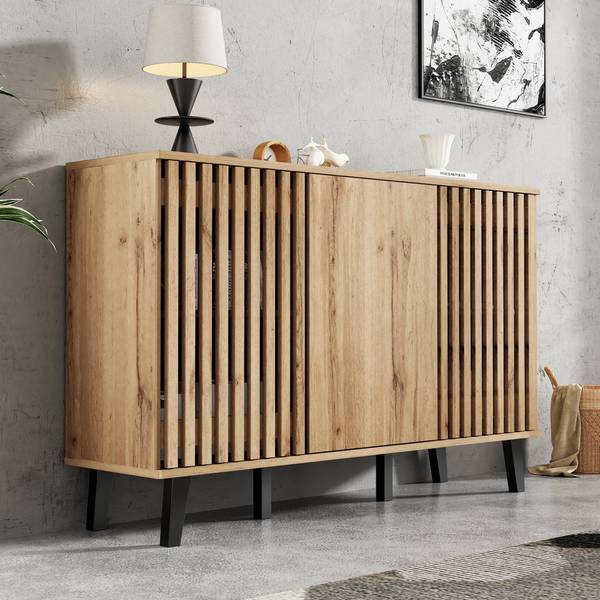 Sideboard RIFTMYRKONATH Braun - Textil - 150 x 95 x 40 cm