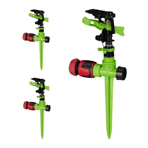 Impulsregner Garten 3er Set Schwarz - Grün - Kunststoff - 13 x 31 x 6 cm