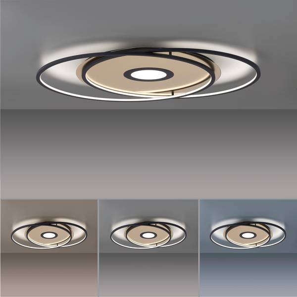 LED Deckenlampe rund Q-AMIRA Smart Home Schwarz
