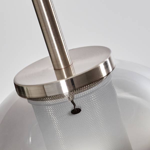 Deckenleuchte Cesaro Grau - Aluminium - Klarglas - 80 x 140 x 80 cm