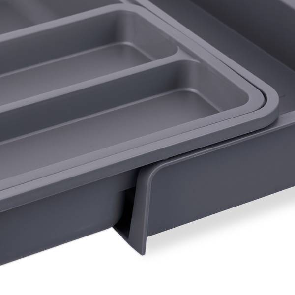 Ausziehbarer Besteckkasten in Dunkelgrau Grau - PVC - 24 x 7 x 32 cm