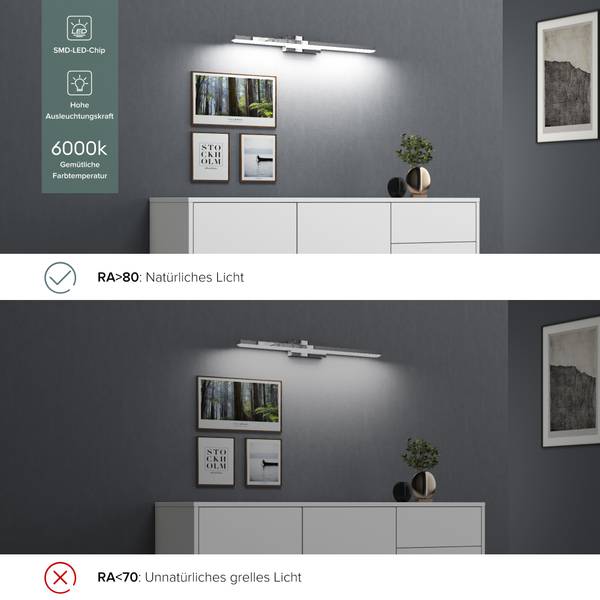 Wandleuchte Spiegelstrahl Flammenanzahl: 70