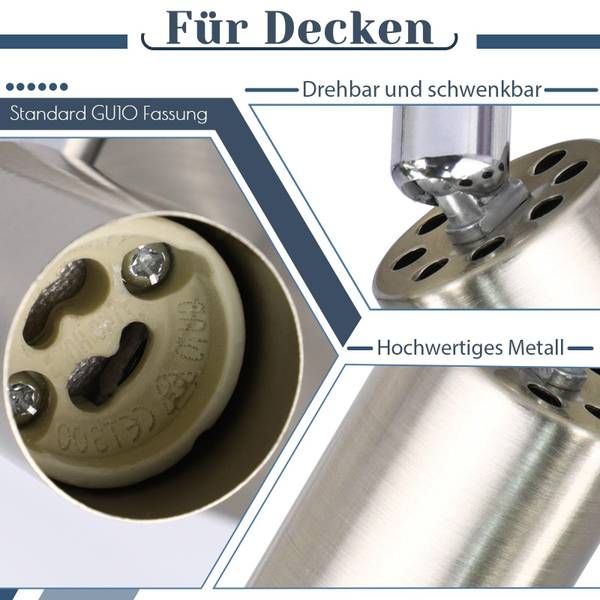 Deckenstrahler NVLSYR Silber - 11 x 13 x 15 cm