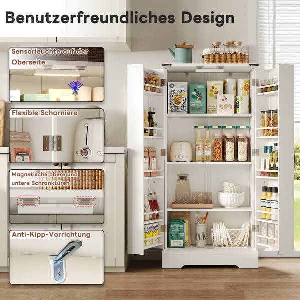 LED Küchenschrank Neptunus Ⅲ Schwarz - Weiß - Eisen - 35 x 129 x 60 cm