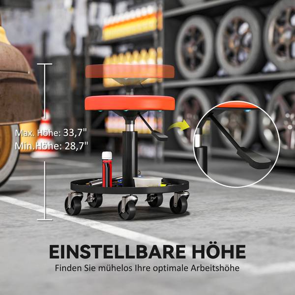 Werkstatthocker C20-084V00OG Orange - Metall - 38 x 50 x 38 cm