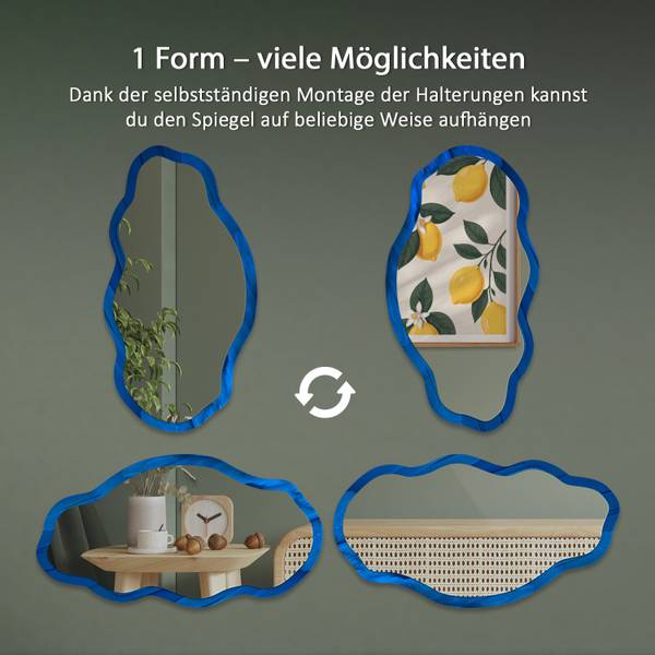 Wandspiegel Cineritium obscurum Grau - Glas - 52 x 97 x 0 cm