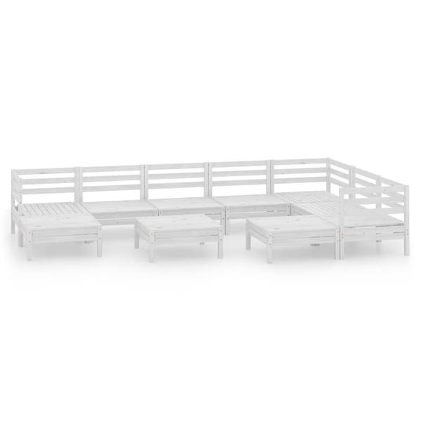 Garten-Lounge-Set 3010555 (10-teilig) Weiß - Kiefer - 64 x 29 x 64 cm