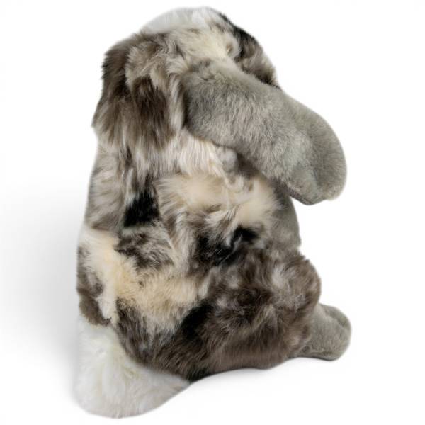 Kuscheltier Hase Grau - Kunstfell - 11 x 20 x 11 cm