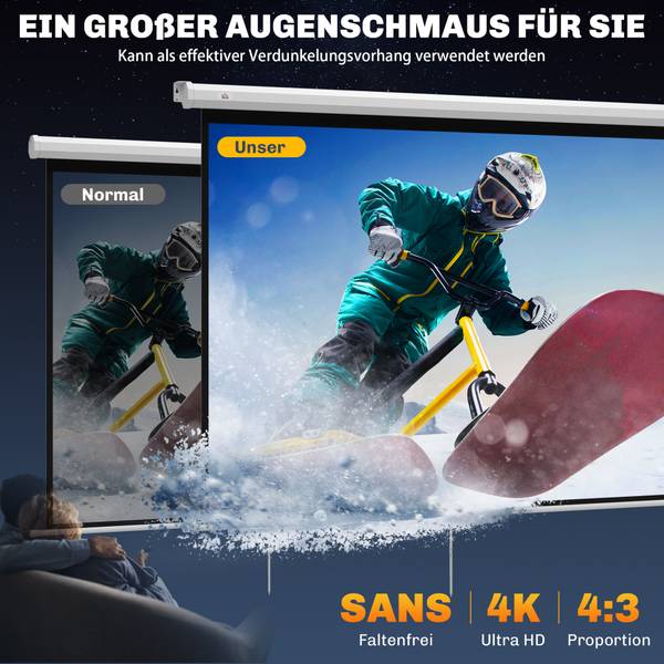 Beamer Leinwand 001-023V00WT Weiß - Kunststoff - 8 x 138 x 181 cm
