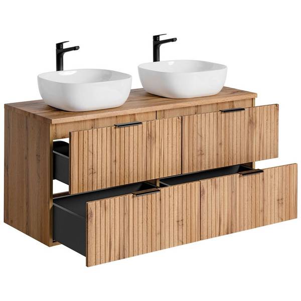 Badmöbel-Set ADELAIDE-56-156 5er-Set Braun - Holzwerkstoff - 220 x 200 x 47 cm