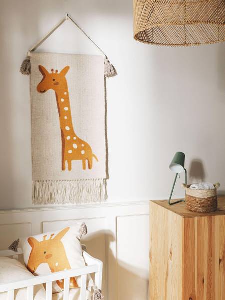Wanddeko Savannah Gelb - Baumwollstoff - Wolle - Polyacryl - 45 x 1 x 75 cm