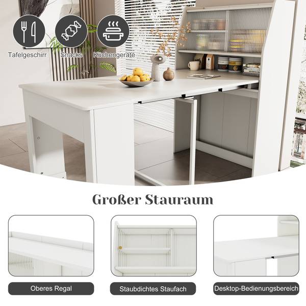 Esstisch BB1804 Weiß - Holzwerkstoff - 80 x 76 x 133 cm