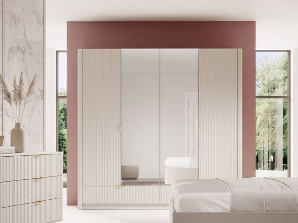 Drehtürenschrank LATINA Beige - ABS - 213 x 209 x 55 cm