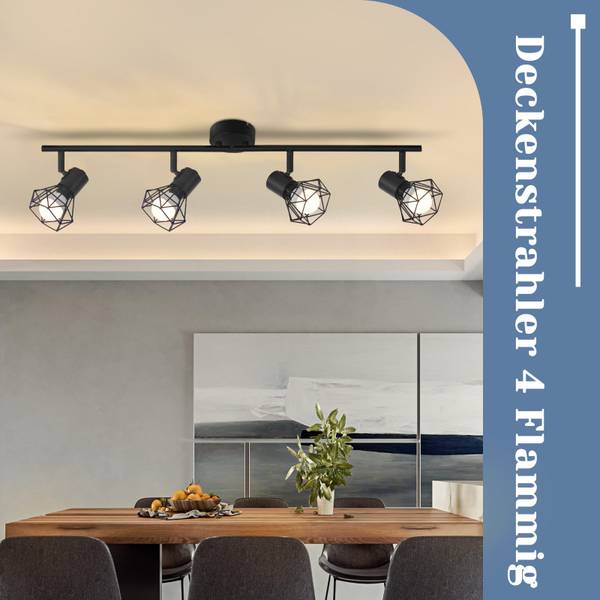 Spot plafond Flagler Noir - Métal - 20 x 10 x 71 cm