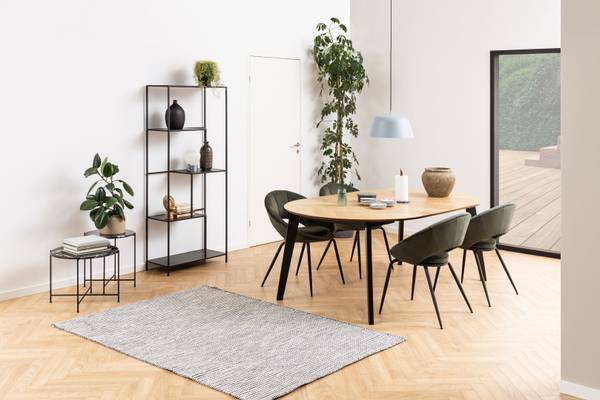 Ecktisch Avila Schwarz - Holz teilmassiv - 42 x 45 x 42 cm