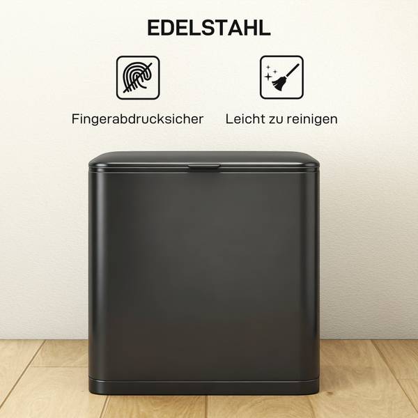 Vuilnisbak 851-059V00BK zwart - metaal - 18 x 30 x 30 cm