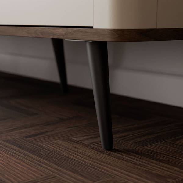 TV-Schrank AUTUMN Beige - Schwarz - Kaschmir - Nussbaum Dekor