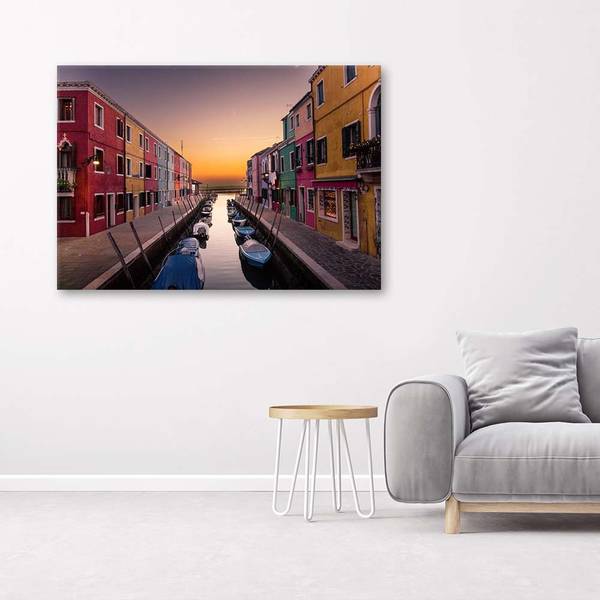 Wandbild stadt am kanal 60 x 40 cm