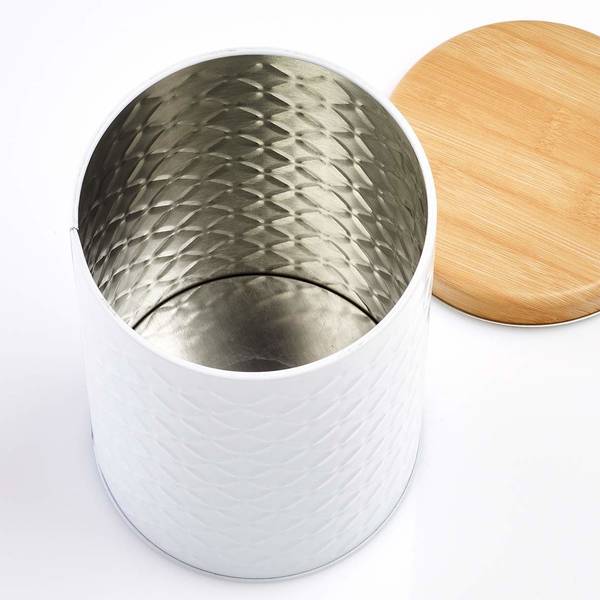 Dose "Scandi", Metall, weiß, 1370ml Weiß - Metall - 11 x 18 x 11 cm