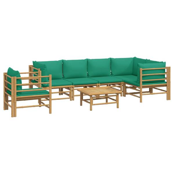 Loungeset 3028491-19 set van 7 bruin - groen
