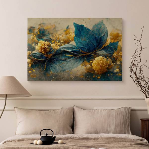 Leinwandbild Motiv Blätter 120 x 80 x 80 cm
