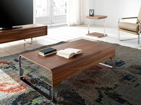 Couchtisch 2001 Braun - Walnuss - Stahl - 120 x 34 x 70 cm