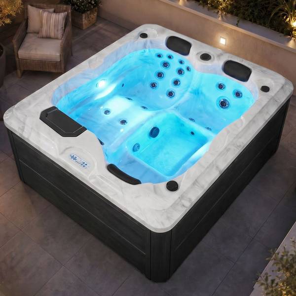 Outdoor Whirlpool Oasis ohne Treppe Grau - Kunststoff - 210 x 80 x 160 cm